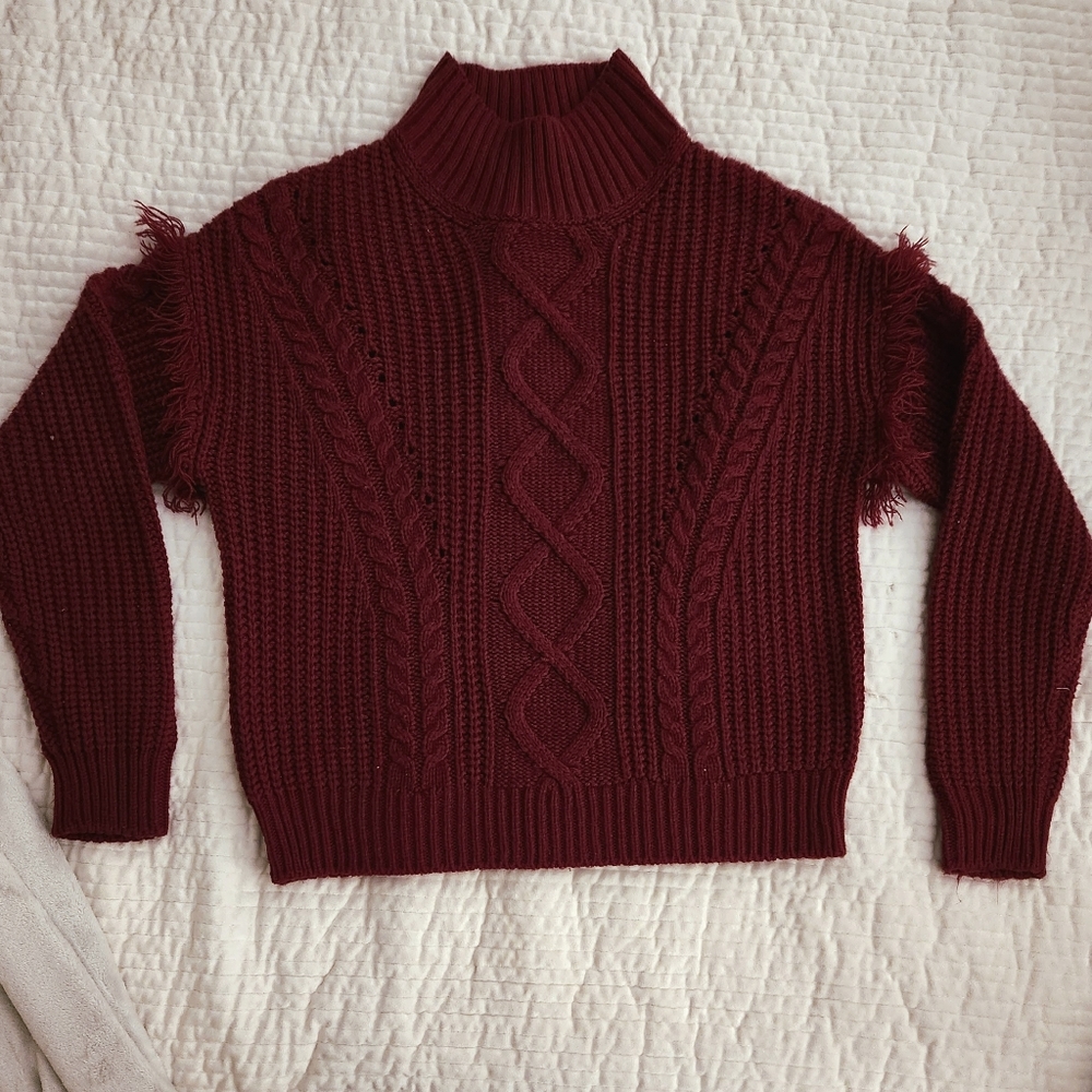 Burgundy knit sweater